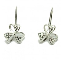 E000683H Sterling silver earrings solid 925 Ribbon Empress